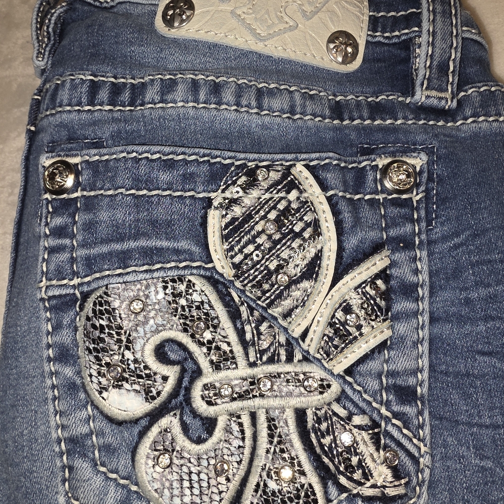 Miss Me Blue Jeans with Embellished Pocket